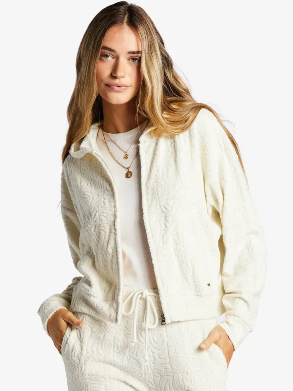 Billabong Beach Breeze Cream Zip Hoodie